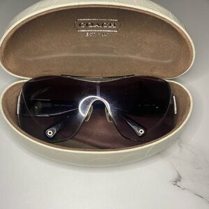 Coach Black Sunglasses with Cream Case